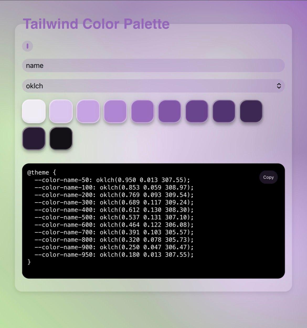 Tailwind 4 Theme Generator