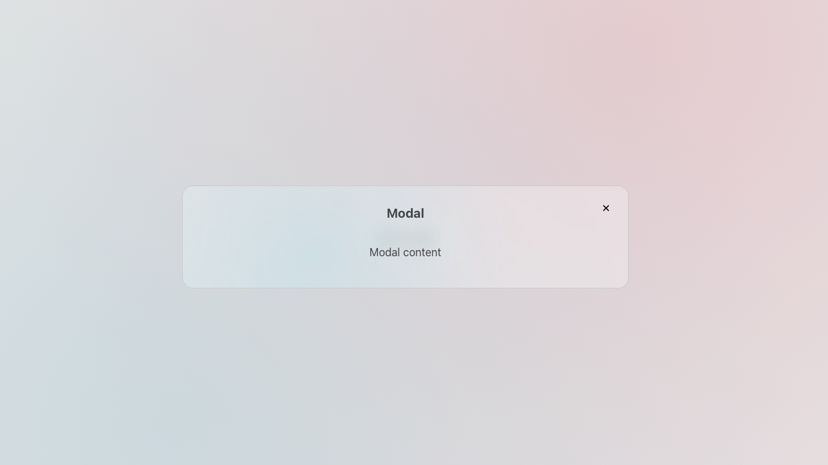 A dummy Modal with a Button. It is transparent.